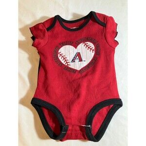 Arizona Diamondbacks Set of 3 Girl's Crawler Bodysuit 3/6 Months Red And White